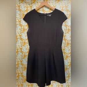 Vince Inverted Pleat V Neck Mini Sheath Sleeveless Dress